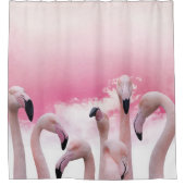 Pinkfarbener Flamingos Duschvorhang (Vorderseite)