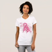 Pinkfarbener, floraler Ribbon-Swirl T-Shirt (Vorne ganz)