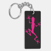 Pinkfarbener Frosch Schlüsselanhänger (Vorderseite links)