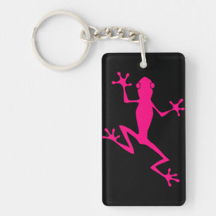 Pinkfarbener Frosch Schlüsselanhänger