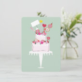 Pinkfarbener Geburtstagskuchen (Stehend Vorderseite)