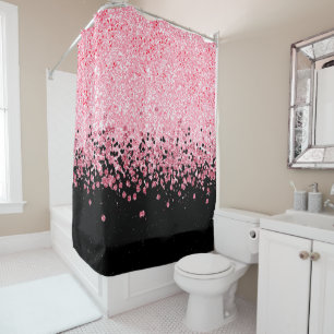 Pinkfarbener Glitter  Duschvorhang