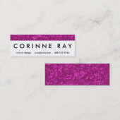 Pinkfarbener Glitzer-Blick-heißes Mini Visitenkarte (Vorne/Hinten)