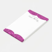 Pinkfarbener Glitzer-Blick-heißes Post-it Klebezettel (angewinkelt)