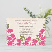 Pinkfarbener Hibiskus-hawaiischer 16. Einladung (Stehend Vorderseite)