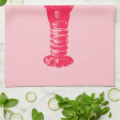 Pinkfarbener Hummer auf hellrosa Handtuch (Gefaltet)