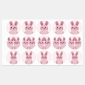 Pinkfarbener kleiner Hase mit Brille für ein Mädch Etiketten (Blatt)