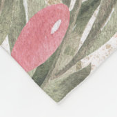 Pinkfarbener Korallenwald mit grüner Aquarellblüte Fleecedecke (Ecke)