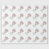 Pinkfarbener Kuchen mit Birthday-Kerzen zeichnend Geschenkpapier (Flach)