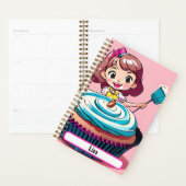 Pinkfarbener Pupcake-Planer mit individualisierbar Planer (Anzeige)