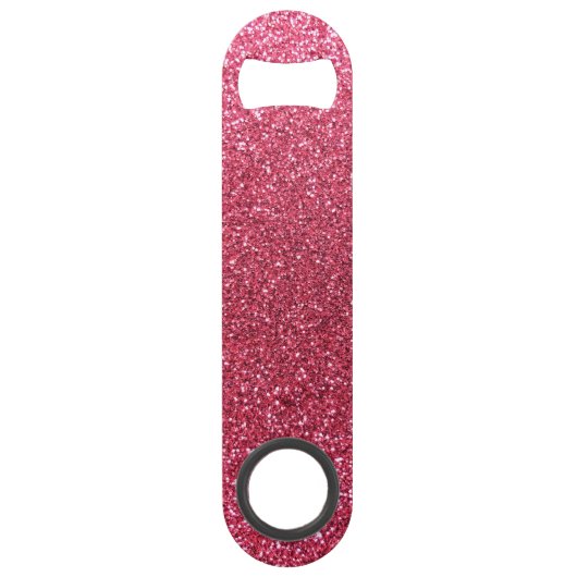 Pinkfarbener rosa Glitter Speedflaschenöffner (Vorderseite)