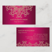 Pinkfarbener Rosa-und Goldverzierter Visitenkarte (Vorne/Hinten)