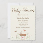 Pinkfarbener Schmetterling Blütendusche Einladung (Vorderseite)