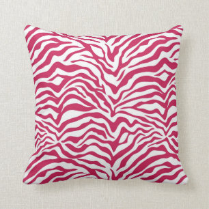Pinkfarbener Zebra-Streifen Kissen