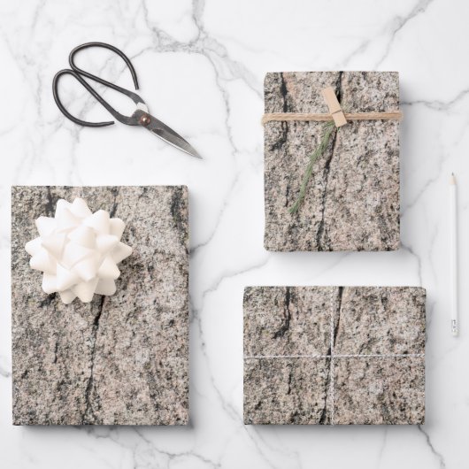 Pinkfarbenes, beiges Stone-Gesicht Geschenkpapier Set (Vorderseite)