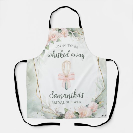 Pinkfarbenes Blumengeschenk zum Brautparty Schürze (Vorderseite)