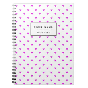 Pinkfarbenes Glitzer-Herz-Muster Notizblock