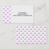 Pinkfarbenes Glitzer-Herz-Muster Visitenkarte (Vorne/Hinten)