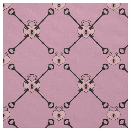 Pinkfarbenes Herzklammer mit Tastenmuster Stoff (Muster)