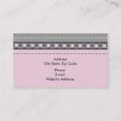 Pinkfarbenes Lederlook und Muster aus blassrosa Ro Visitenkarte (Rückseite)