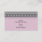 Pinkfarbenes Lederlook und Muster aus blassrosa Ro Visitenkarte (Rückseite)