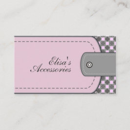 Pinkfarbenes Lederlook und Muster aus blassrosa Ro Visitenkarte