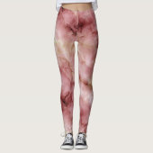 Pinkfarbenes Marmormuster Leggings (Vorderseite)