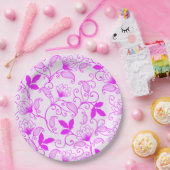 Pinkfarbenes Muster anpassen Pappteller (Party)