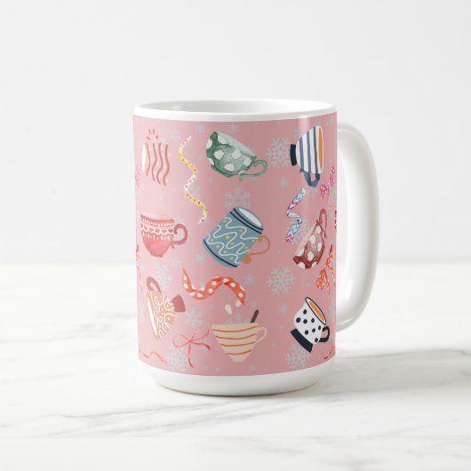Pinkfarbenes Party Kaffeetasse (VorderseiteRechts)