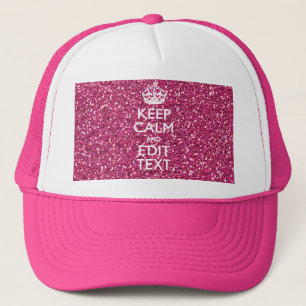 Pinkfarbenes Rosa behalten Ruhe, Ihren Text zu Truckerkappe