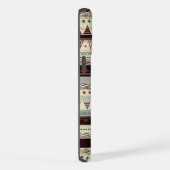 Pinkfarbenes, rosa, dunkelbraunes Aztekmuster iPhone Hülle (Rechte Seite)