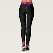 Pinkfarbenes rosa u. schwarzes 4Tina Leggings (Rückseite)