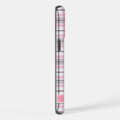 Pinkfarbenes, schwarz gekreuztes Muster iPhone Hülle (Rechte Seite)