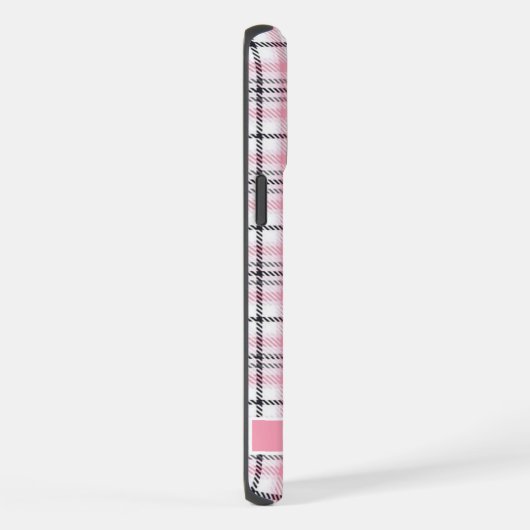 Pinkfarbenes, schwarz gekreuztes Muster iPhone Hülle (Rechte Seite)