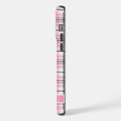 Pinkfarbenes, schwarz gekreuztes Muster iPhone Hülle (Linke Seite)