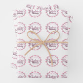 Pinkfarbenes Taufpapier mit Blume petal Geschenkpapier Set (Beispiel)