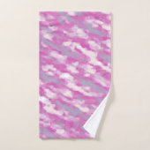 Pinkfarbenes und graues Aquarell Badhandtuch Set (Handtuch)