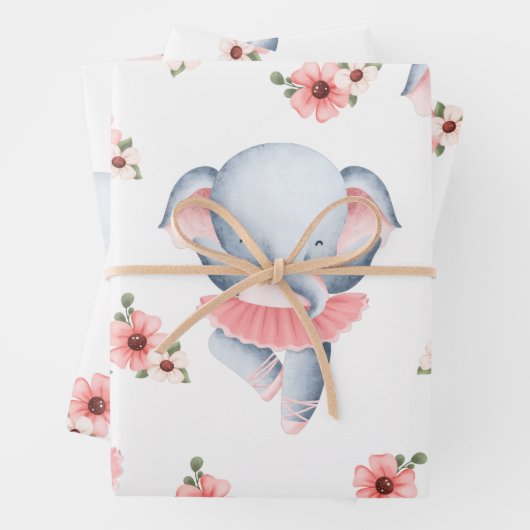 Pinkfarbenes Wickelpapier Geschenkpapier Set (Beispiel)