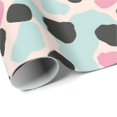Pinkfarbige blaue Pastelfelder Geschenkpapier (Rolleneckpunkt)