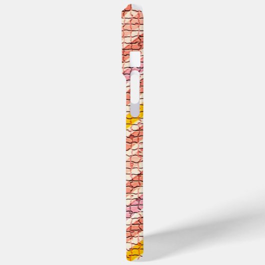 PINKGELBE GEMSTONEN UND MOSAISCHE CHEVRONS-MONOGRA Case-Mate iPhone HÜLLE (Rückseite / Links)