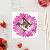 Pinkgerbera-Gänseblümchen-Monogramm-Servietten Serviette (Beispiel)
