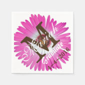 Pinkgerbera-Gänseblümchen-Monogramm-Servietten Serviette (Vorderseite)