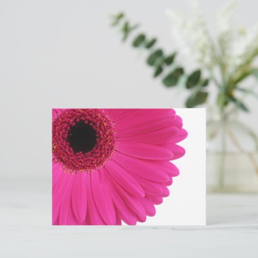 PinkGerbera Postkarte (Stehend Vorderseite)