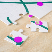 Pinkgrüner Kirschbaumname Boho Retro Rustikal Fett Puzzle (Seite)