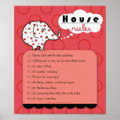 Pinkie Elephant House Rules Poster (Vorne)