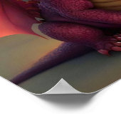 Pinkie - Pink Dragon mit Rose Poster Art (Ecke)