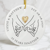 Pinkie Promise Heart Wedding Anniversary Foto Keramik Ornament