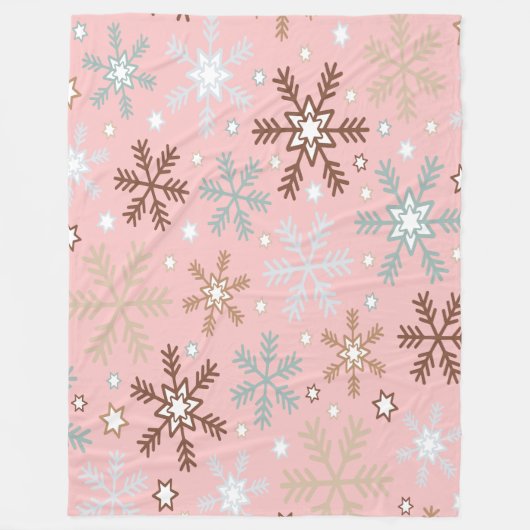Pinkie Snowflake Fleecedecke (Vorderseite)