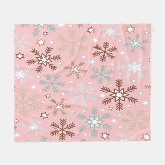 Pinkie Snowflake Fleecedecke (Vorderseite (Horizontal))