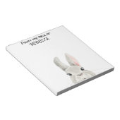Pinking Bunny Rabbit vom Schreibtisch des Personal Notizblock (angewinkelt)
